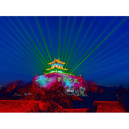 Zigong Ancient City Corner Tower Light Show (1)